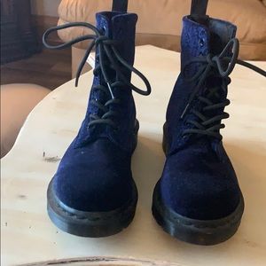 Doc martens blue velvet paisley